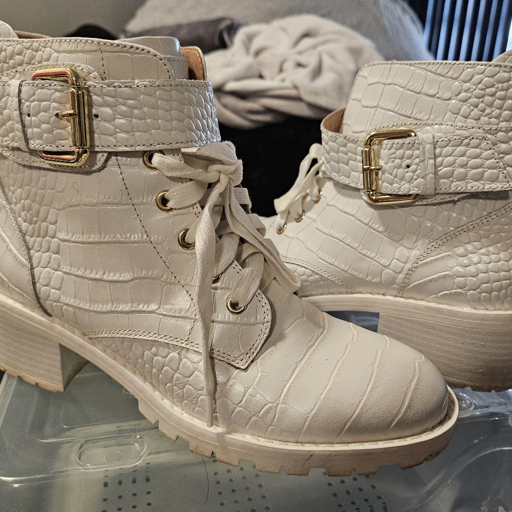 Bcbg croc skin boots